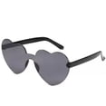 thumbnail image 1 of DOPI Peach Heart Sunglasses Love Sunglasses Jelly Color Frameless Heart Type One-piece Glasses Dazzling Color Glasses（2pack）, 1 of 4