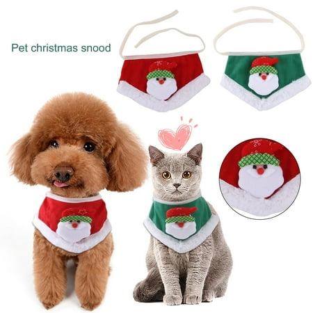 DOPI Pet Bandanas Cartoon Design All-matched Warm Pet Winter Triangle Scarf Bib for Christmas