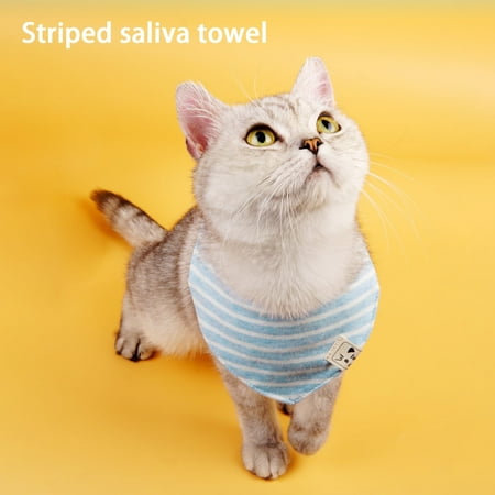 DOPI Pet Bib Striped Design Adjustable All-matched Cat Dog Collar Scarf Pet Accessories