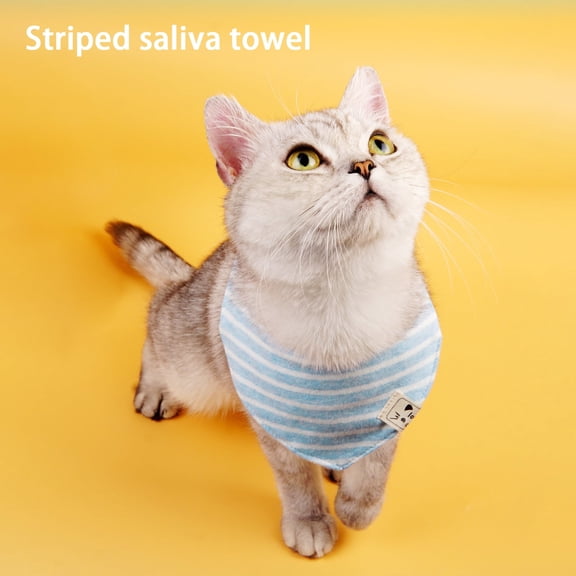 DOPI Pet Bib Striped Design Adjustable All-matched Cat Dog Collar Scarf Pet Accessories