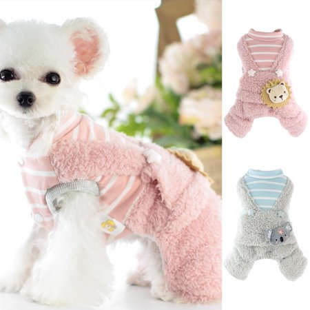 DOPI Pet Bodysuit Stripes Pattern Keep Warmth Skin-friendly Pet Dogs Cats Strap Jumpsuits Outfit for Autumn
