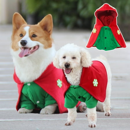 DOPI Pet Cape Snowflake Pattern Pet Cosplay Soft Texture Fashion Dogs Hooded Cloak Coat for Christmas