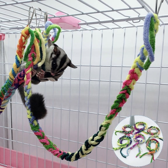 DOPI Pet Climbing Rope Multi-color Anti-shedding Super Soft Pet Hamster Swing Rope Bridge for Parrots