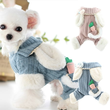 DOPI Pet Clothes Carrot Decor Cosplay Skin-friendly Pet Dogs Cats Warm Jumpsuits Outfit for Winter