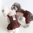 thumbnail image 1 of DOPI Pet Clothes Eye-catching Rabbit Pattern Fabric 4-Legged Couple Pet Dog Jumpsuit for Autumn, 1 of 8