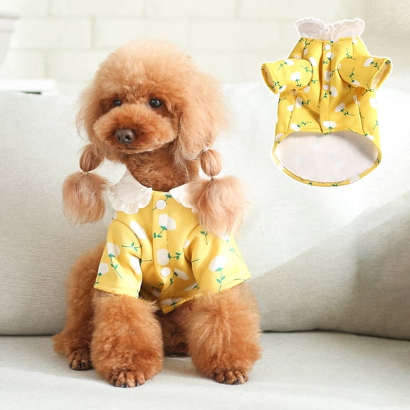 DOPI Pet Clothes Ruffle Collar Cosplay Adorable Fashion Pet Puppy Coat for Autumn