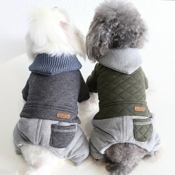 DOPI Pet Clothes Skin-friendly Delicate Texture Fabric Pet Dog Warm Hoodie Rompers Supplies for Outdoor
