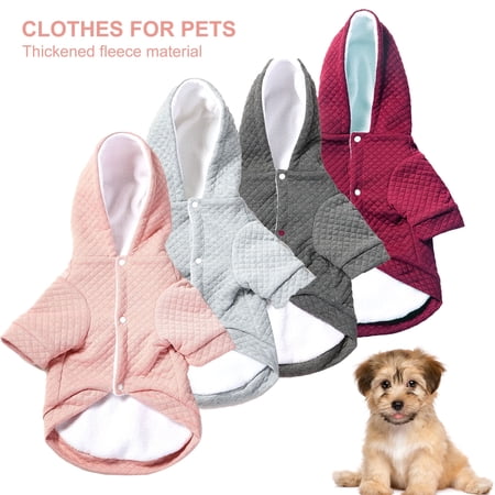 DOPI Pet Coat Rhombus Grids Texture Keep Warmth Soft Texture Fashion Pet Fleece Hoodie Costume for Winter