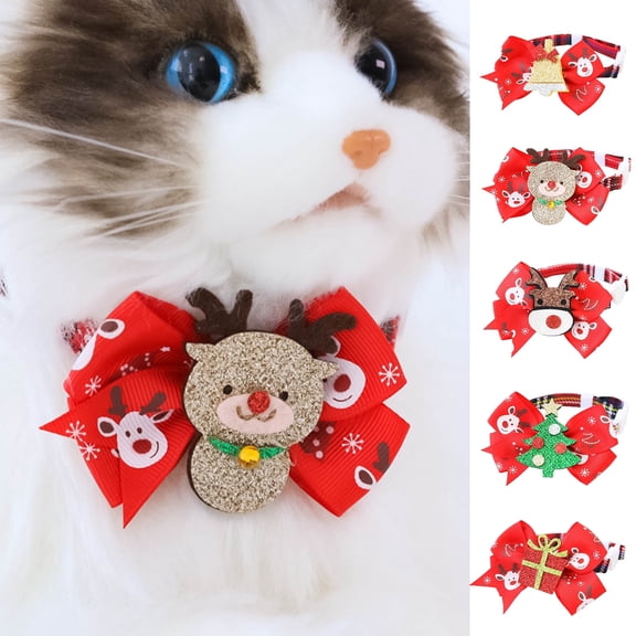 DOPI Pet Collar Christmas Elements Holiday Dress Up Adjustable Kitten Festival Decorative Collar Pet Supplies