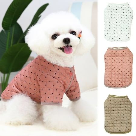DOPI Pet Costume Dot Pattern Keep Warmth Skin-friendly Fashion Pet Dogs Coat Outfits Pet Accessories