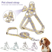 DOPI Pet Harness Leash Plaid Pattern Anti-escape Adjustable Dogs Chest Strap Traction Rope Kit Pet Supplies
