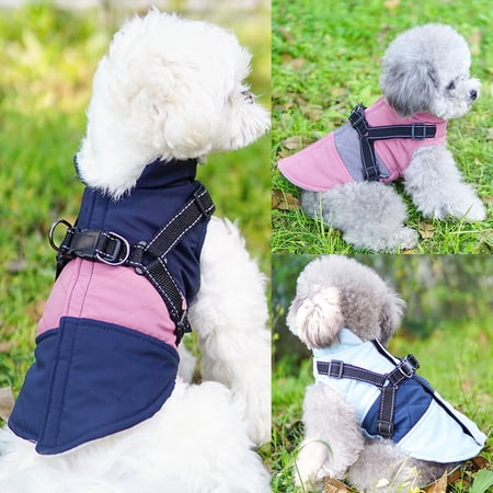 DOPI Pet Jacket Reflective Design Keep Warm Thickening Dog Winter Harness Vest for Outdoor