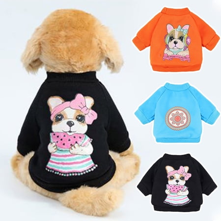 DOPI Pet Pullover Animal Flower Pattern Dress-up Adorable Fashion Pet Puppy Sweatshirt for Autumn