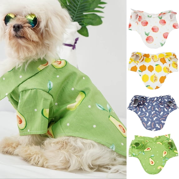 DOPI Pet Shirt Cartoon Fruit Pattern Dress-up Elastic Pet Dogs Short Sleeves Cardigan Pajamas for Teddy