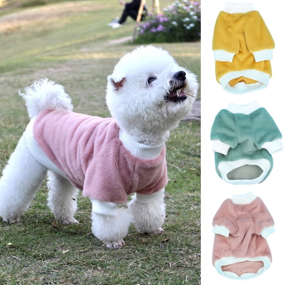 DOPI Pet Shirt Solid Color Keep Warmth Skin-friendly Casual Pet Dogs Sweatshirt Costume for Teddy