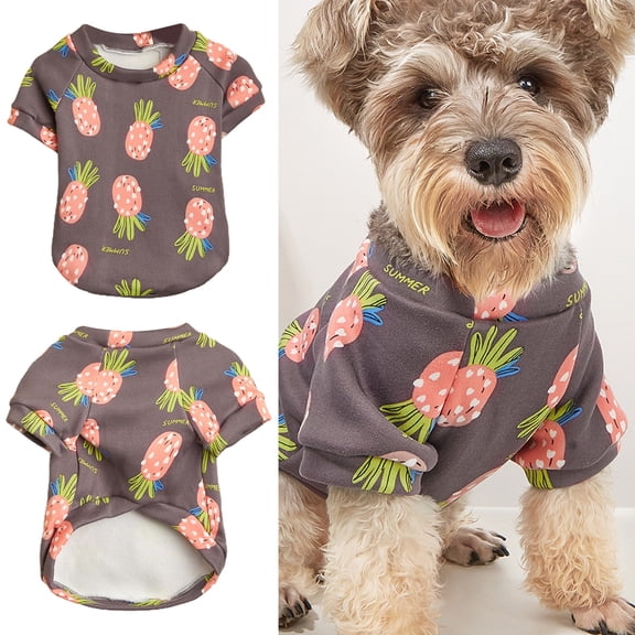 DOPI Pet Sweater Fruit Print Keep Warm Fashion Cat Dog Winter Two-legged Clothing for Outing