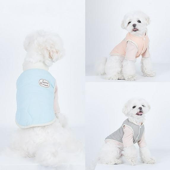 DOPI Pet Vest Jacket Soft Keep Warm Polyester Autumn Winter Puppy Dog Vest Coat Outfit for Daily Wear