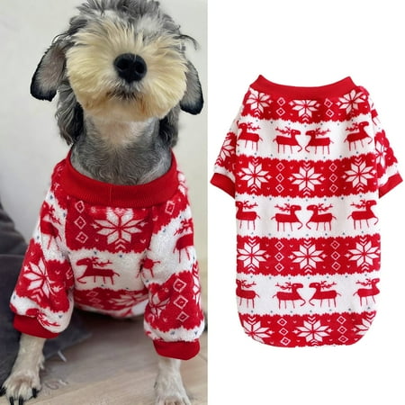 DOPI Pets Hoodie Christmas Theme Keep Warmth Polyester Soft Winter Pets Clothe Cats Sweatshirt Dogs Supplies