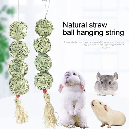 DOPI Rabbit Chew Toy Rich Fiber Teeth Grinding Playing Hamster Chewing Grass Snack Small Animals Supplies