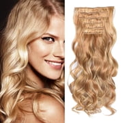 DOPI Real As Remy Fashion Hair Long Clip In Hair Extensions Full Head Curly Wig
