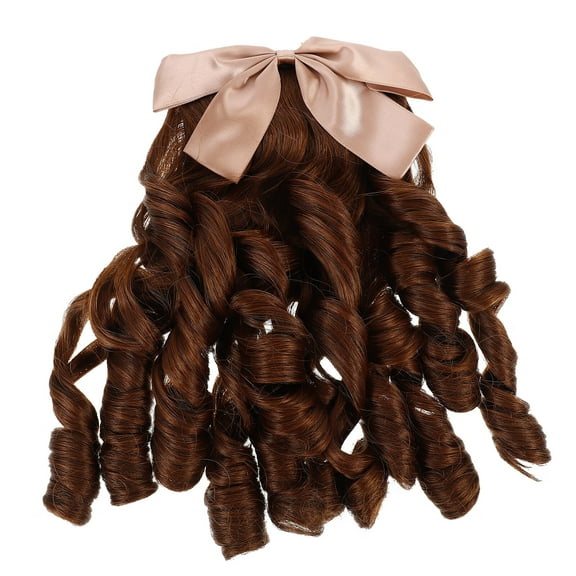 DOPI Retro Ringlet Hairpiece Ponytail Wig Curly Extension Wig Women Headdress