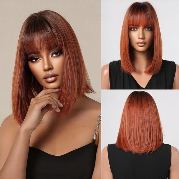 DOPI Short Bob Wigs For Black Women Blonde Wig Synthetic Heat Resistant Wig Natural Hair For Girl Use