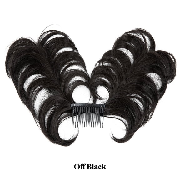 DOPI Short Natural Straight Messy Bun Hair Piece, Side Comb Clip-in Hairpiece for Women with Versatile Adjustable Styles & Effortless StylingBlack