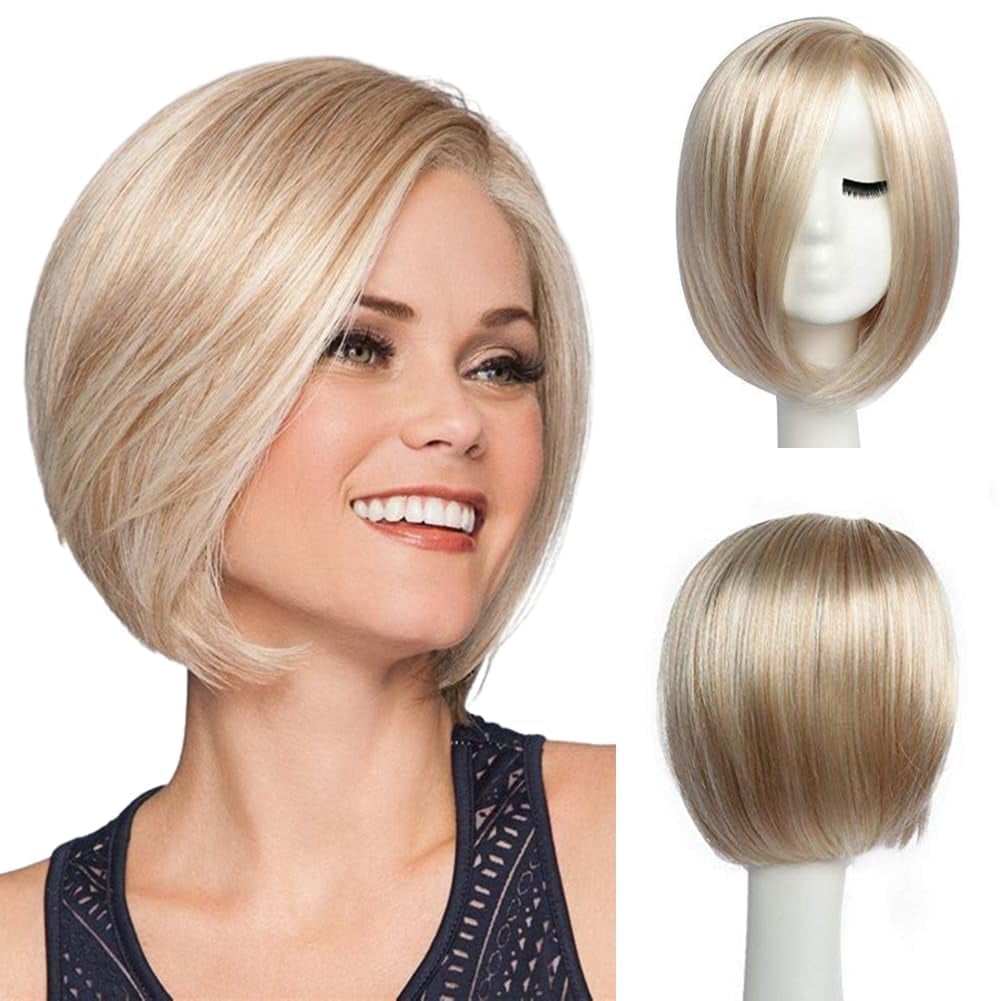DOPI Short Platinum Blonde Wigs for Women Bob Wig Natural  display picture 1