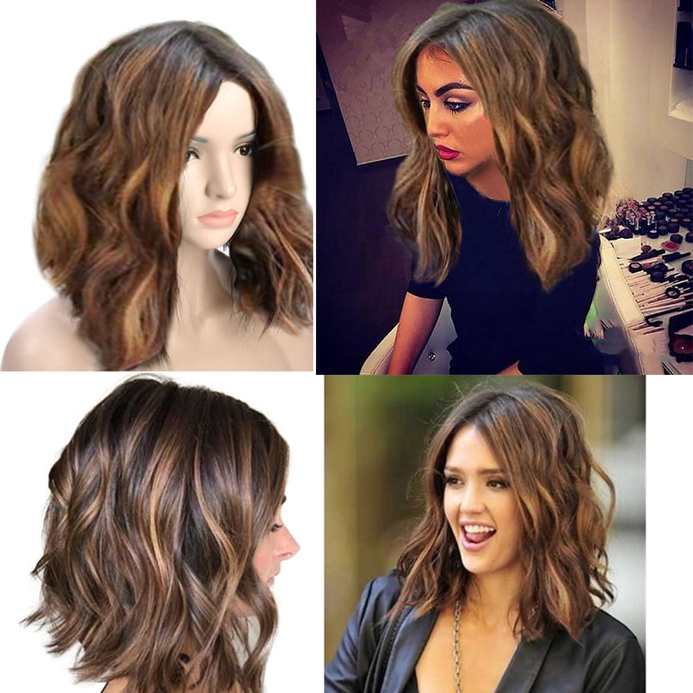 DOPI Short Wavy Bobo Human Hair Rose net Wig Glueless Front Wigs Black Women(2Pack)