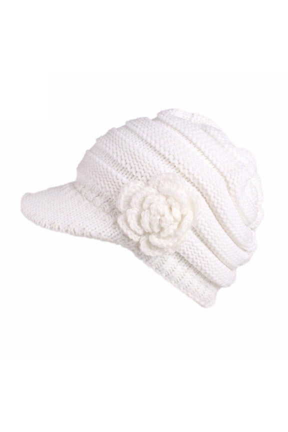 Stylish Hats Women Ladies Winter Knitting Hat Berets Turban Brim Hat Cap Pile Cap WH