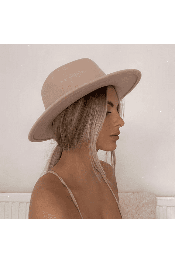 Stylish Hats Womens Crushable Wool Felt Outback Hat Panama Hat Wide Brim