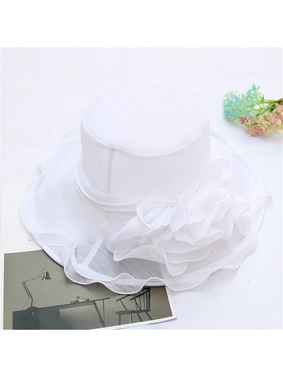 Stylish Hats Womens Ladies Church Wide Brim Tea Party Wedding Hat Fancy Derby Fascinator Cap