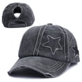 thumbnail image 1 of DOPI Stylish Hats Womens New Cowboy Star Printing Sun Protection All-match Baseball Hat(2pack), 1 of 5
