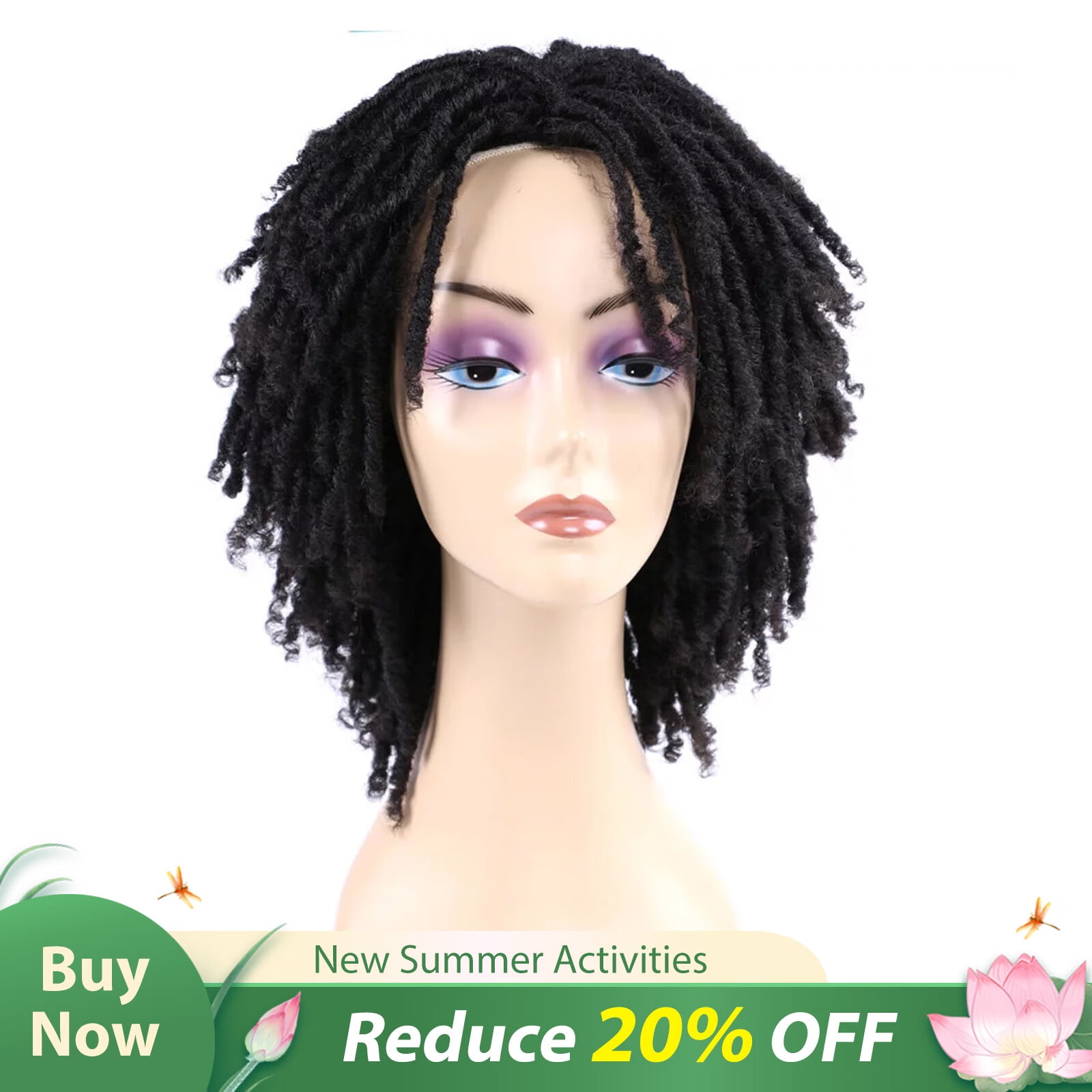 DOPI Synthetic Dreadlocks Wig Twist Wigs for Black Women Short Curly Wigs Natural Crochet Wigs Walmart