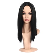 DOPI Synthetic Hair 16 Inches Straight Hair Wig For Black Hair Women Synthetic Wig
