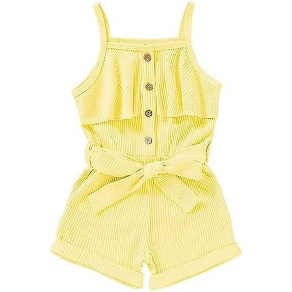 DOPI Toddler Girl Clothes Baby Summer Sleeveless Clothing Cute Halter Romper One-piece Jumpsuit Summer Clothes Set 1-5T