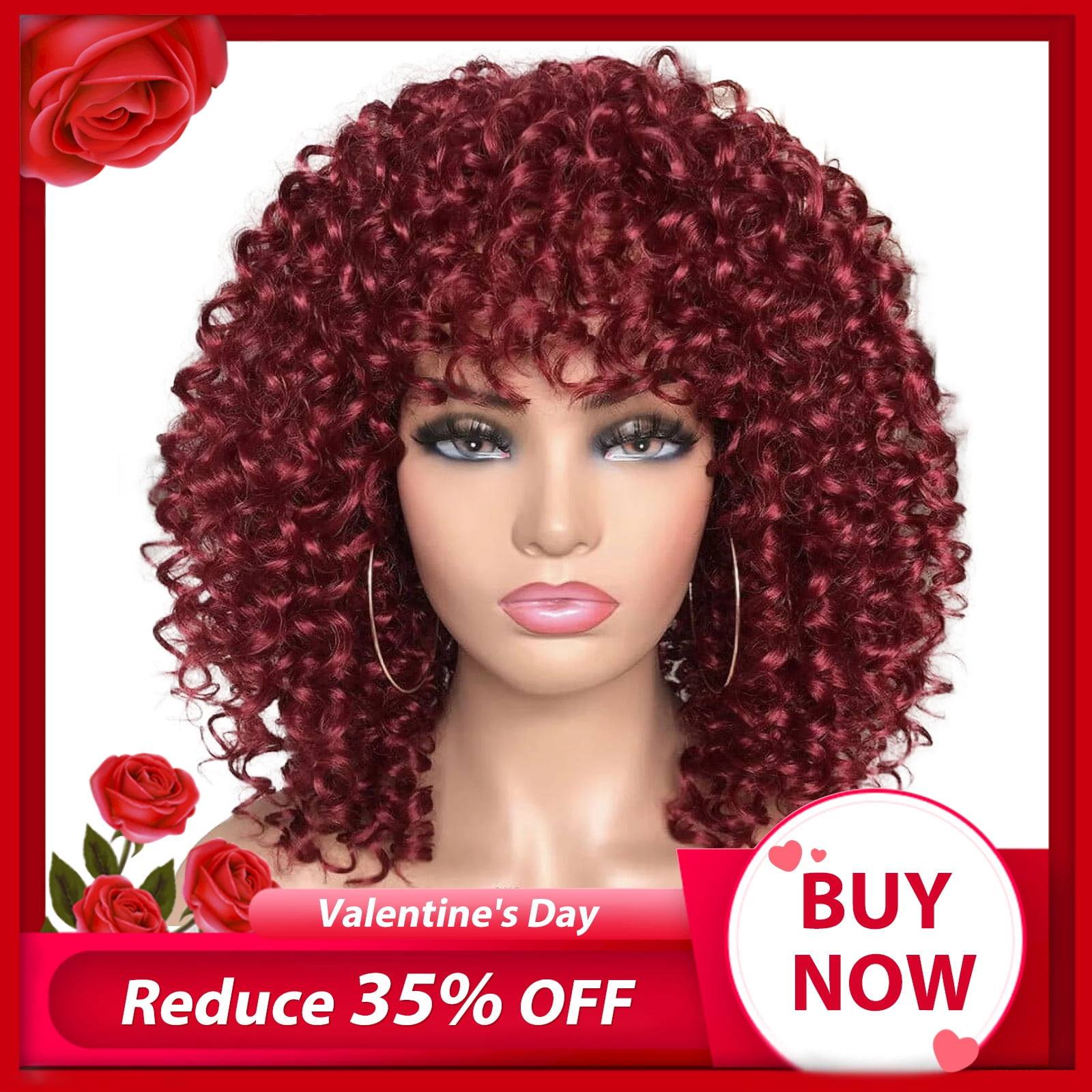 DOPI Wavelet Hair Peruvian Curly Human Hair Wig Adjustable Curly Wigs for Women