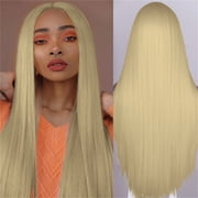 DOPI Wig Long Straight Hair 29 Inch Long Wig Glue Free Heat-resistant Fiber Hair Synthetic High-temperature Silk Wig Suitable For Fashionable Women