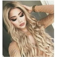 thumbnail image 1 of DOPI Human Hair Wigs For Women Black Color Natural Lace Hair Sexy Gradient Black Party Wigs Long Curly Hair Mixed Colors Synthetic Wig, 1 of 4