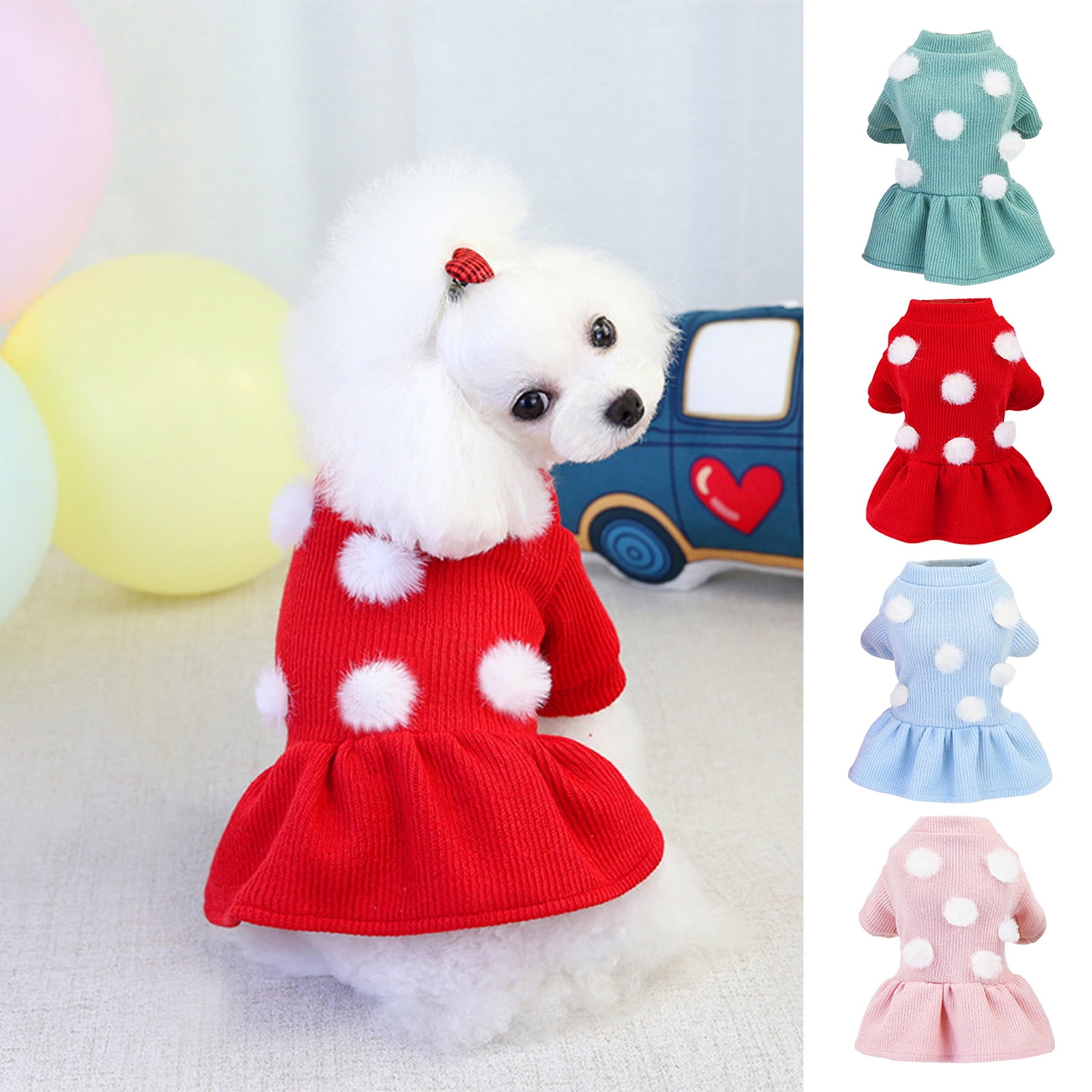 Dogs Eating Ill Fitting Clothing Overall Reference: Dopi Windproof Pet Skirts Close Fitting Woolen Yarn Warm Apparel