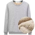thumbnail image 1 of DOPI Winter Men's Warm Fleece Lined Thermal Underwear Tops Solid Color Crew Neck Pullovers Sweatshirt Thick Long Sleeve Tees, 1 of 5