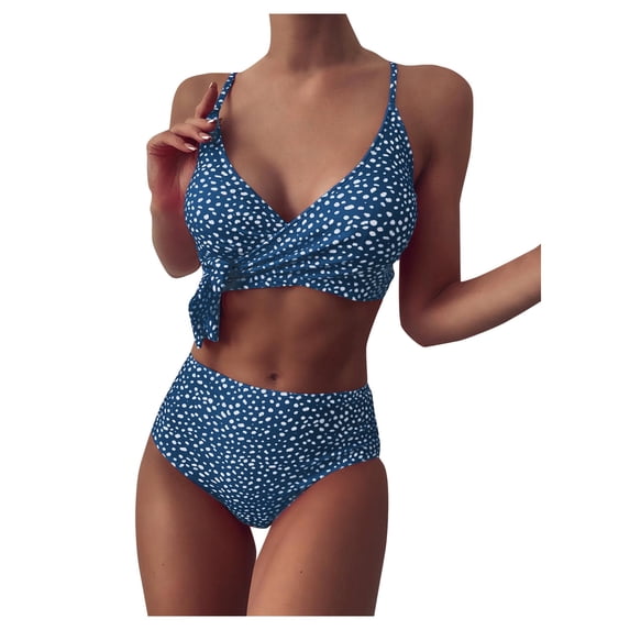 DOPI Women Bandeau Bandage Bikini Set Push-Up Brazilian Swimwear Beachwear Swimsuit