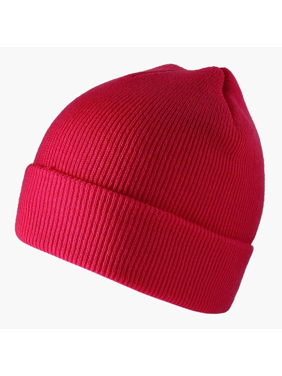 Women Hat Pure Color Wild Ride Knit Cap Fall And Winter Wool Cap O Free size