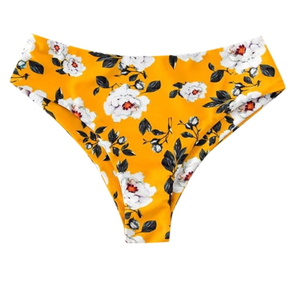 DOPI Women High Waist Ruched Bikini Bottoms Tummy Control Swimsuit Briefs Pants