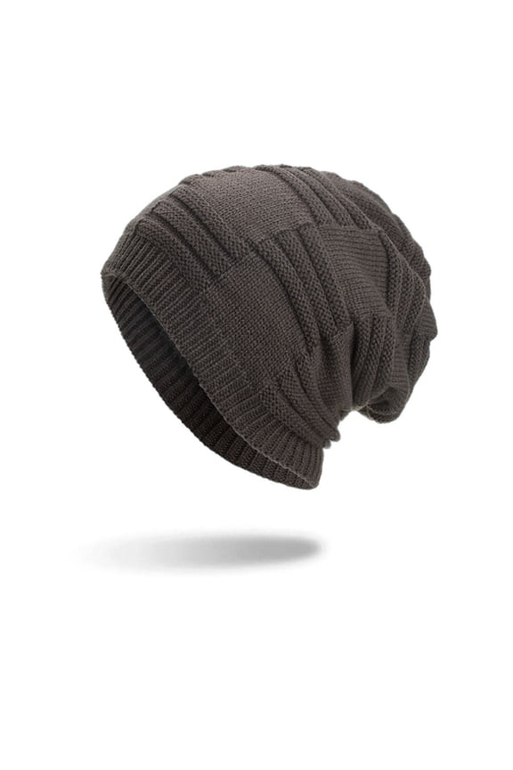 Women Men Warm Baggy Weave Crochet Winter Wool Knit Ski Caps Hat GreyOne size