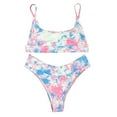 thumbnail image 1 of DOPI Women Sexy Tie-dye Pattern Top With Panty Bikini Set Two Piece Swimwear, 1 of 6
