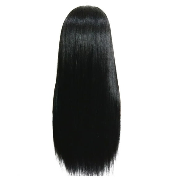 DOPIWomen's Black Long Straight Wig Medium Parted Long Bangs Wig(2Pack)