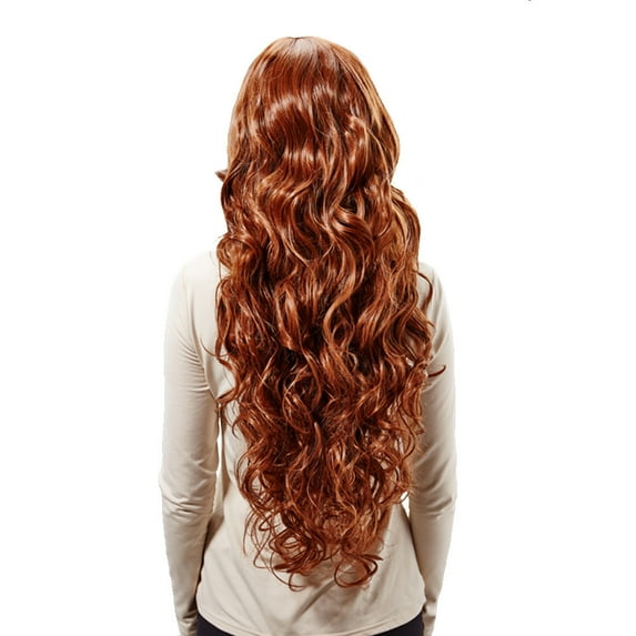 DOPI Women's Blonde Heat Full Long Curly Hair Wig 80cm wig