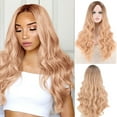 thumbnail image 1 of DOPI Women's Fashion Wig Gold Synthetic Hair Long Wigs Wave Curly Wig(2Pack), 1 of 3