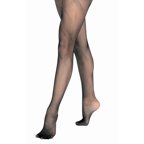 DOPI Women's Ladies Adult Juniors Seamless Fishnet Dance Ballet Tights Pantyhose Stockings Black C
